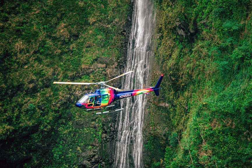 Astar Rainbow Helicopters with Open Doors at Sacred Falls