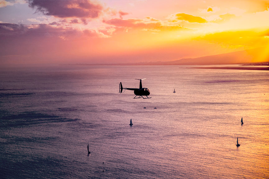 Rainbow Helicopters - Waikiki Sunset Helicopter Tour