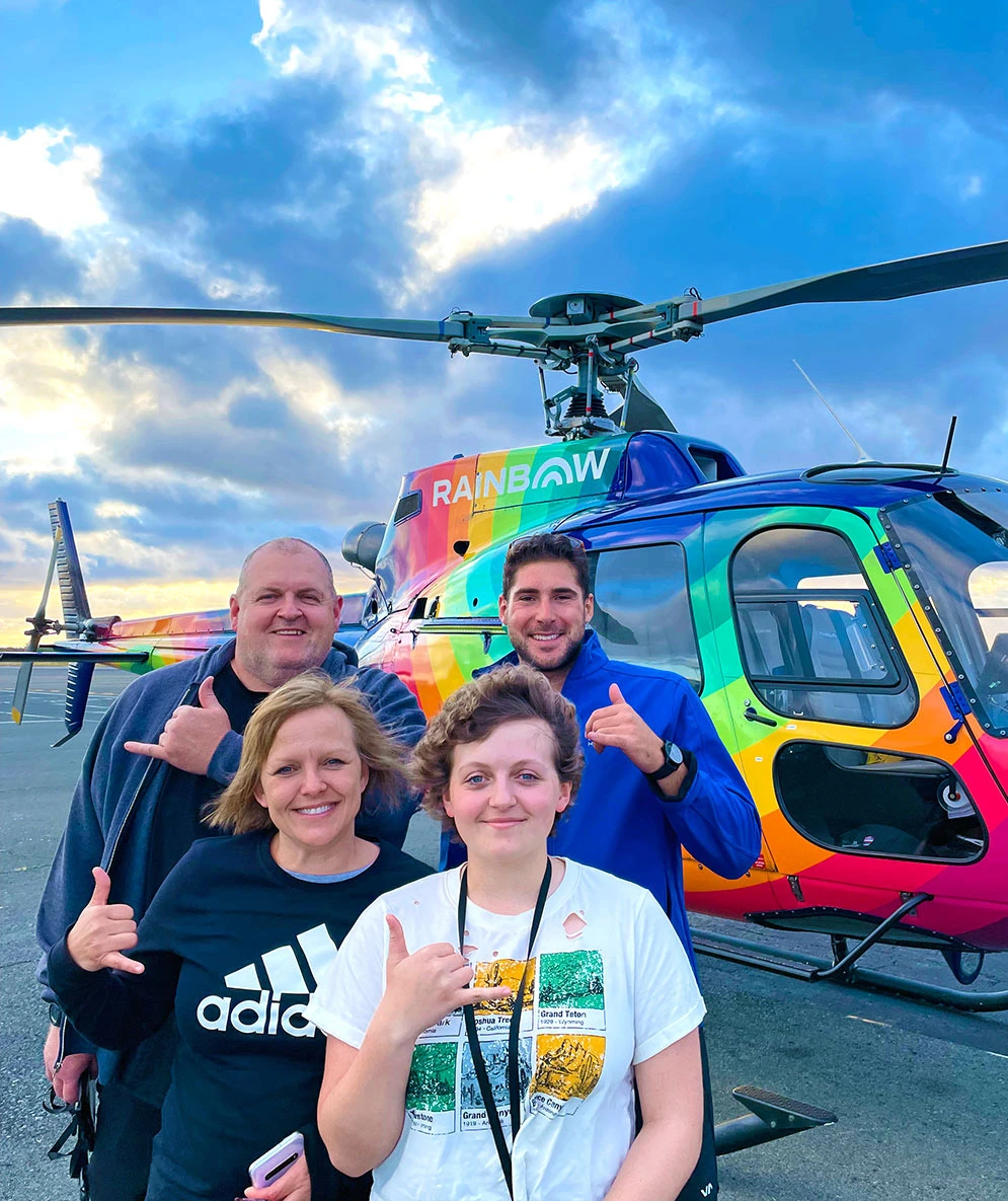 Rainbow Helicopters Make a Wish flight