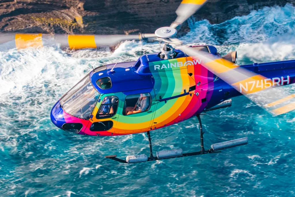 Rainbow Oahu Helicopter tour above iconic island coastline