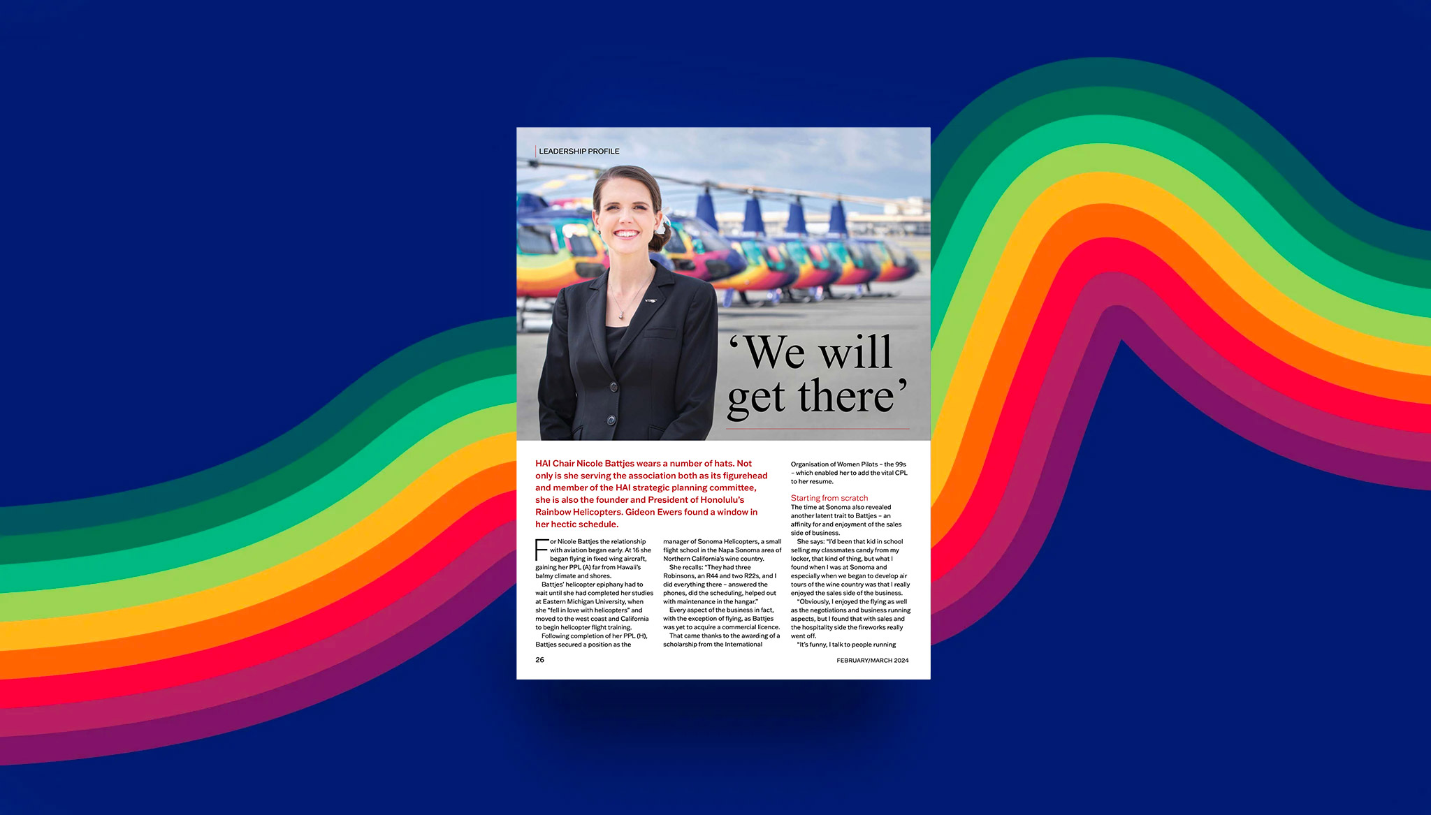 RotorHub International features Rainbow CEO Nicole Battjes for leadership in the aviation industry with purpose and compassion.