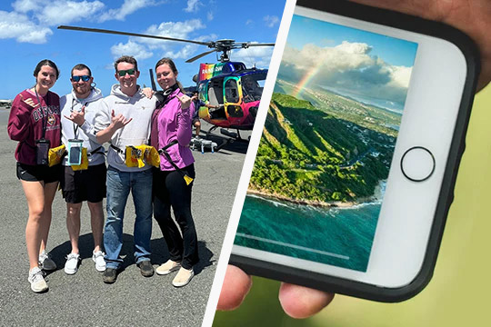 Rainbow Oahu helicopter tours photo video package upgrade