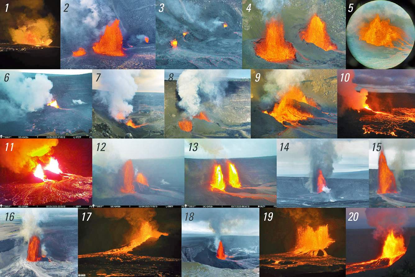 Twenty Episodes of Kilauea Erupting in Hawaii 2025