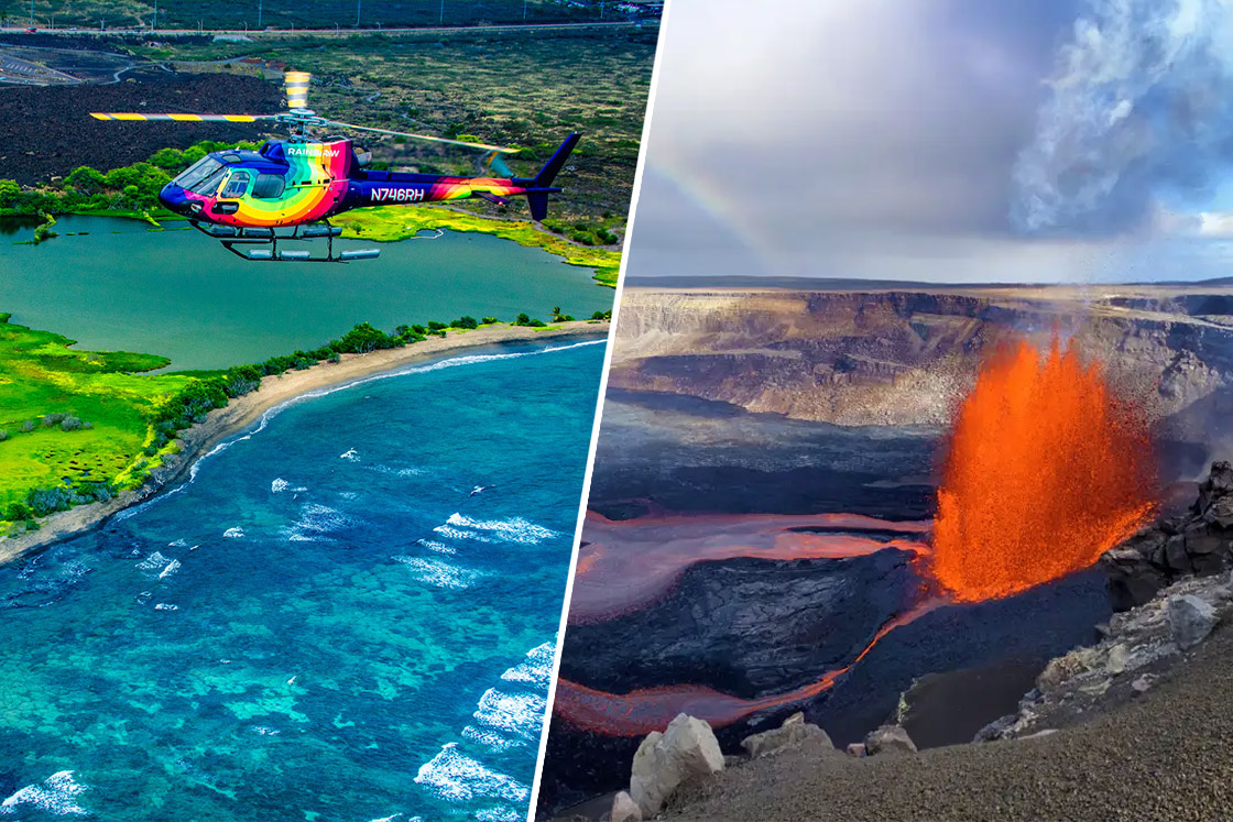Rainbow Helicopters Kilauea Volcano Eruption tour hy air